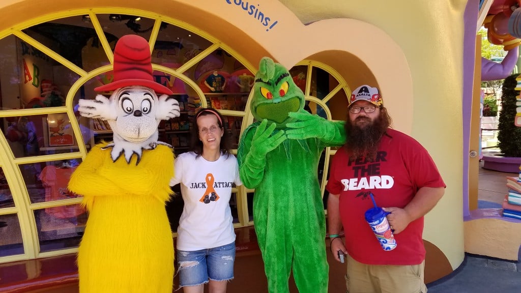 Universal Orlando Character Day with Ryan and Heather April 2016 (55) Sam I Am and Grinch