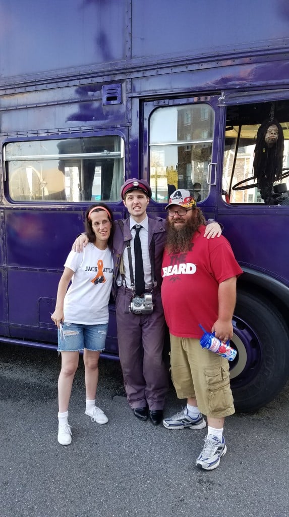 Universal Orlando Character Day with Ryan and Heather April 2016 (78) Knight Bus Driver