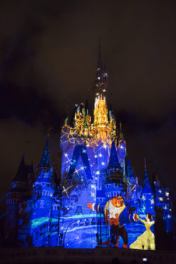 once-upon-a-time-projection-show-comes-to-magic-kingdom-belle-and-beast