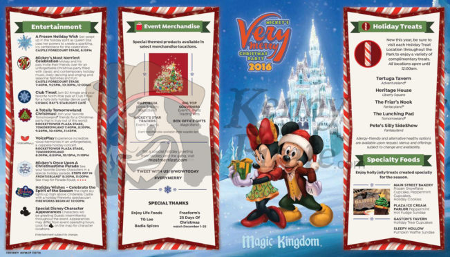 2016 Mickey's Very Merry Christmas Party map