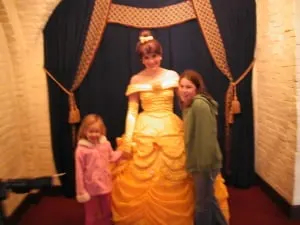 Belle in her gold ball gown at Akershus