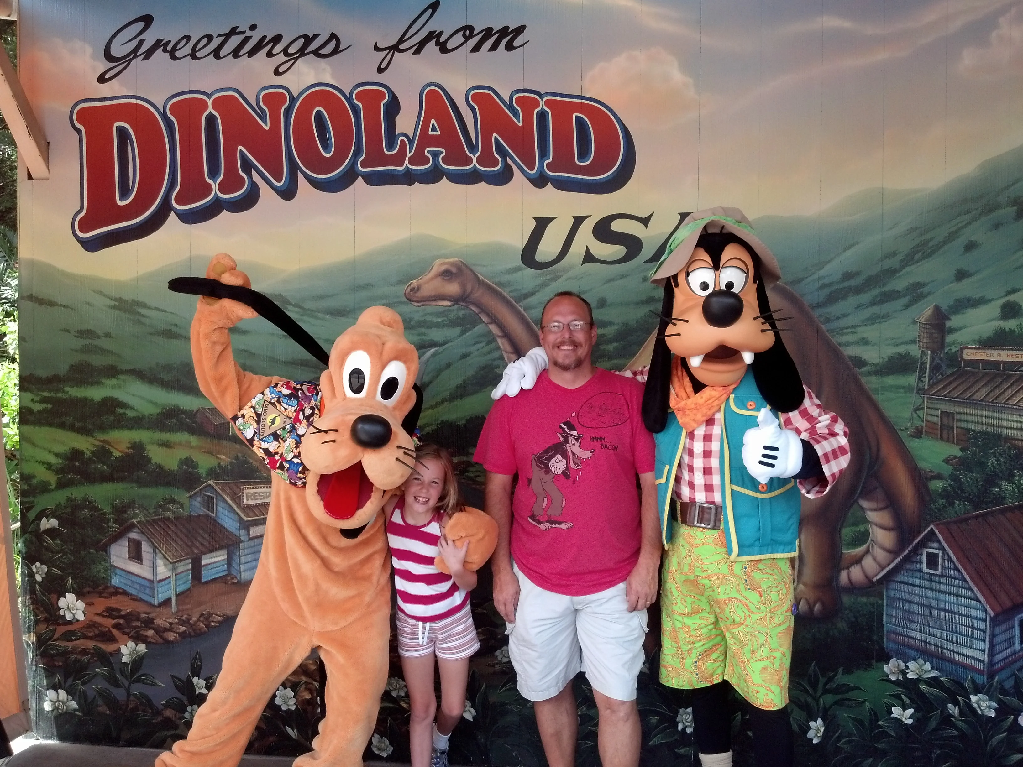 Pluto and Goofy at Dinoland in Animal Kingdom 2012