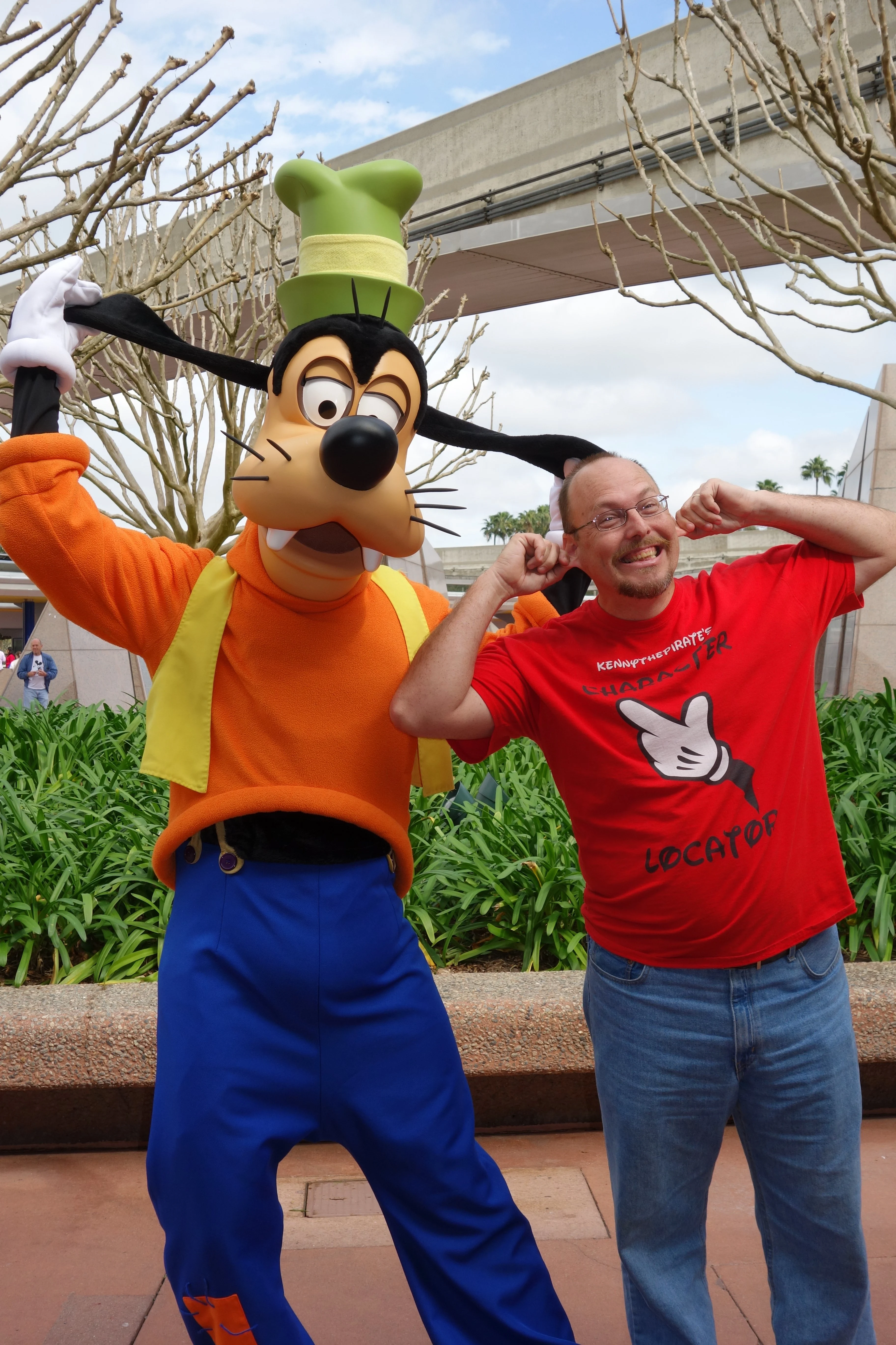Goofy at Epcot entrance 2013