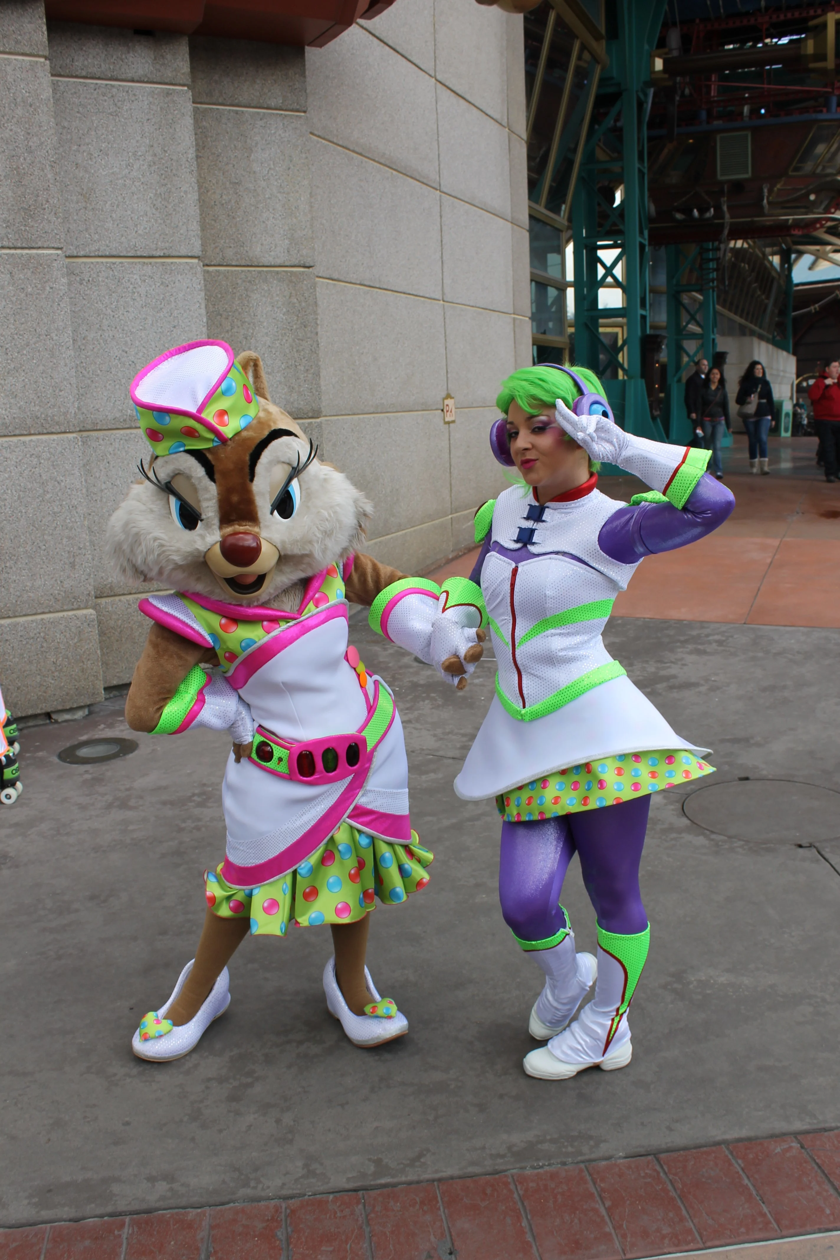 Clarice dressed in her space outfit, she wore this outfit on April 12th 2012 during a special show that day
