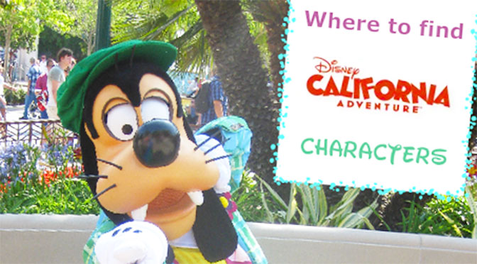 Disney California Adventure Character Schedule header