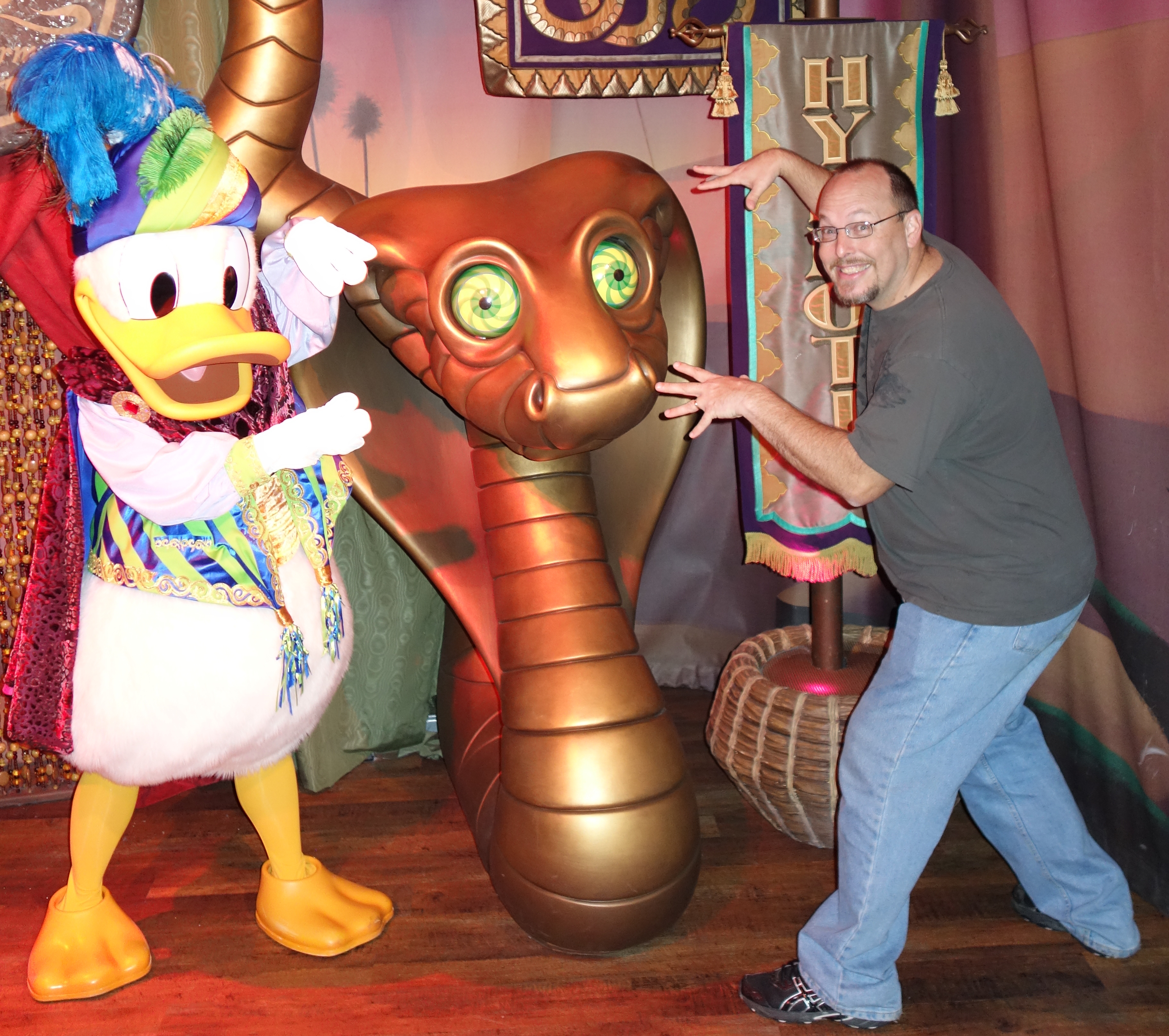 Donald asked me to practice my snake charming. Usually I just handle snakes with a hoe, but we had this one in a real daze.