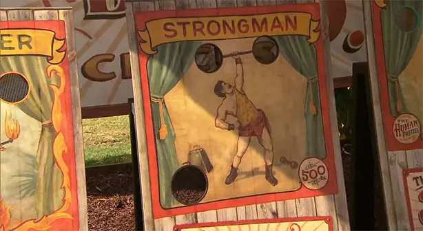 You'll find a few carnival style games like the bean bag toss...