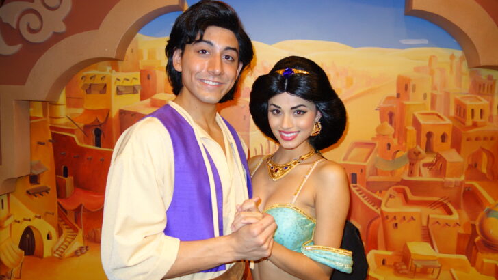 Aladdin and Jasmine in their new/old location in Epcot.