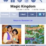 Disney World Character Schedule app