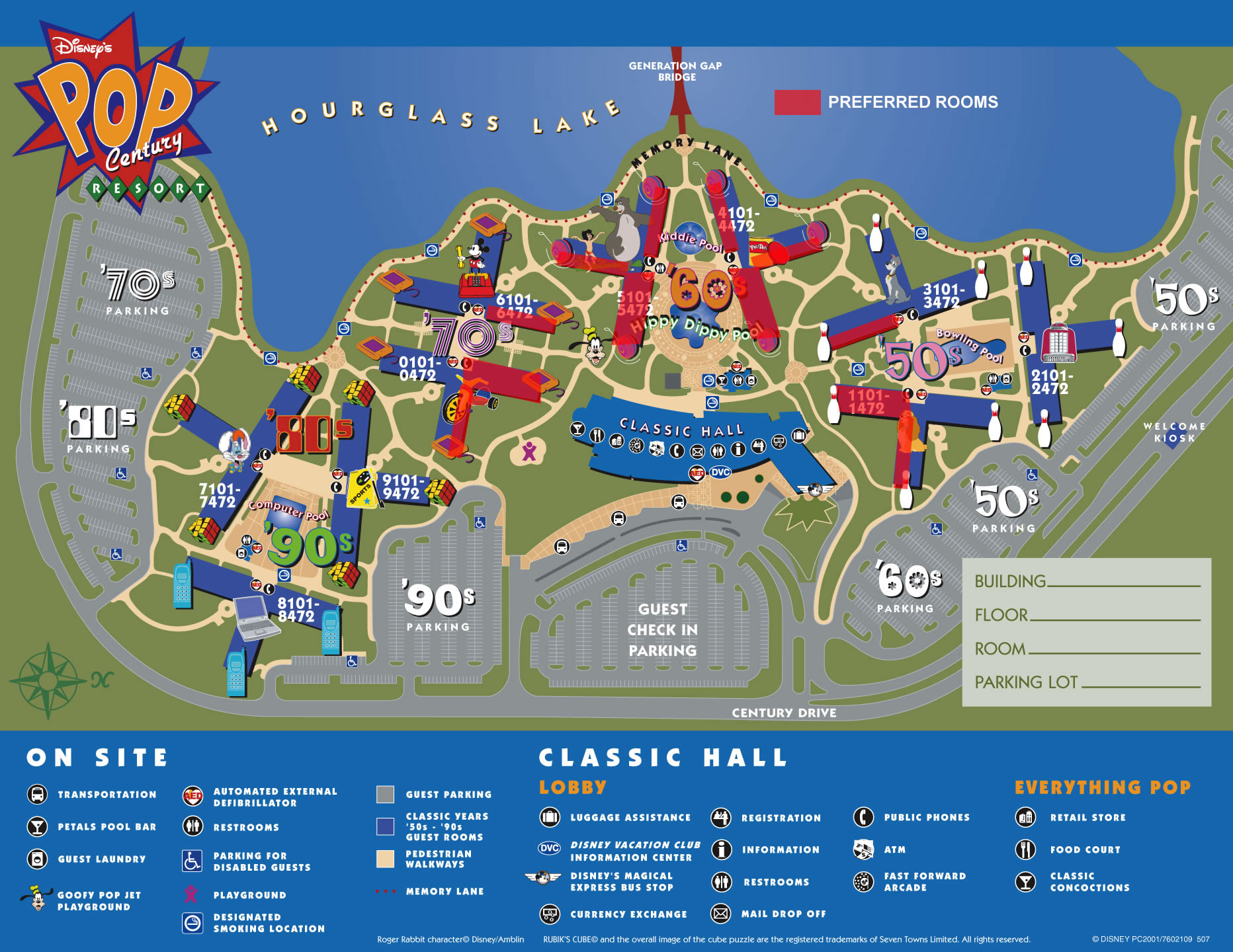 Disney Pop Century Resort Map