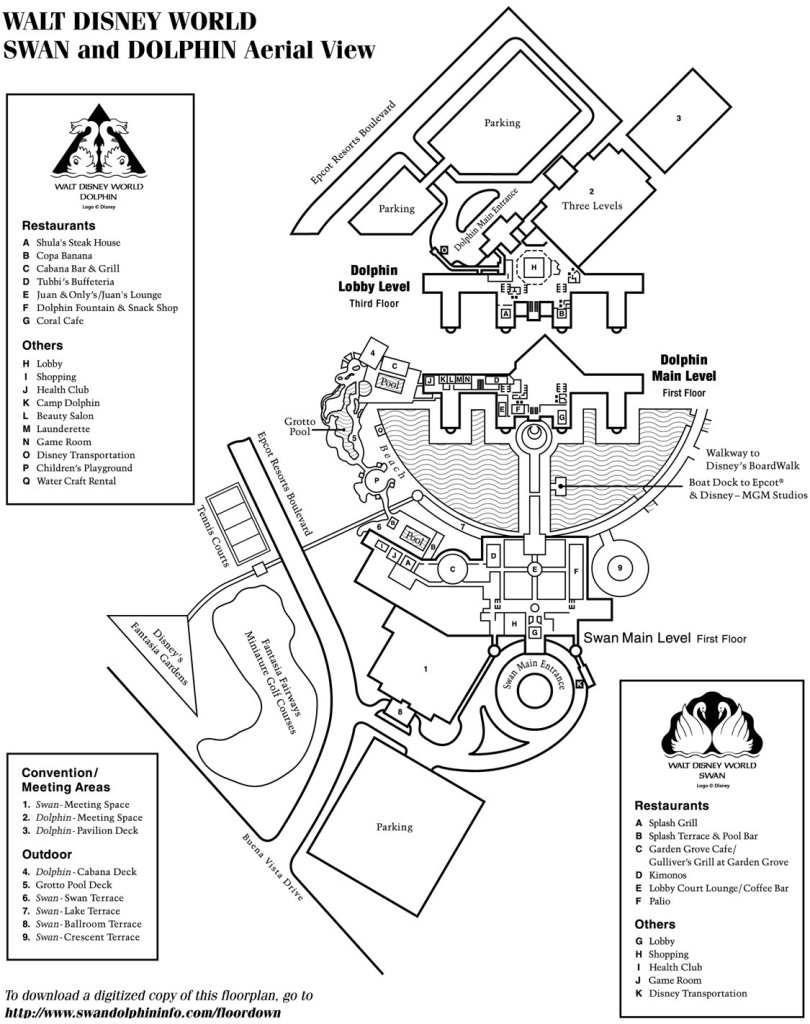 Swan and Dolphin Map