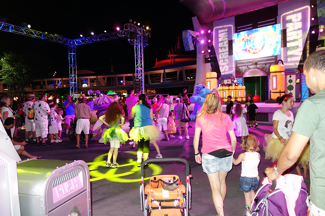 Monsters Inc Dance Party. Woot woot! It's always fun to interact with different characters, so this was a nice plus over the same old Tomorrowland Dance Party.