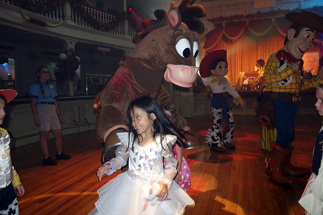 Woody's Dance Party with Jessie and Bullseye. Hard ticket parties are your only opportunity to see Bullseye at WDW