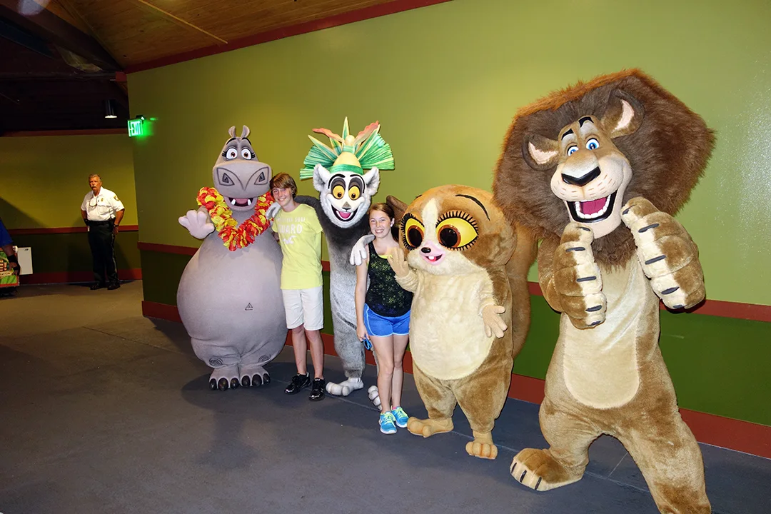 Busch Gardens Tampa Madagascar characters Gloria King Julian Mort Alex