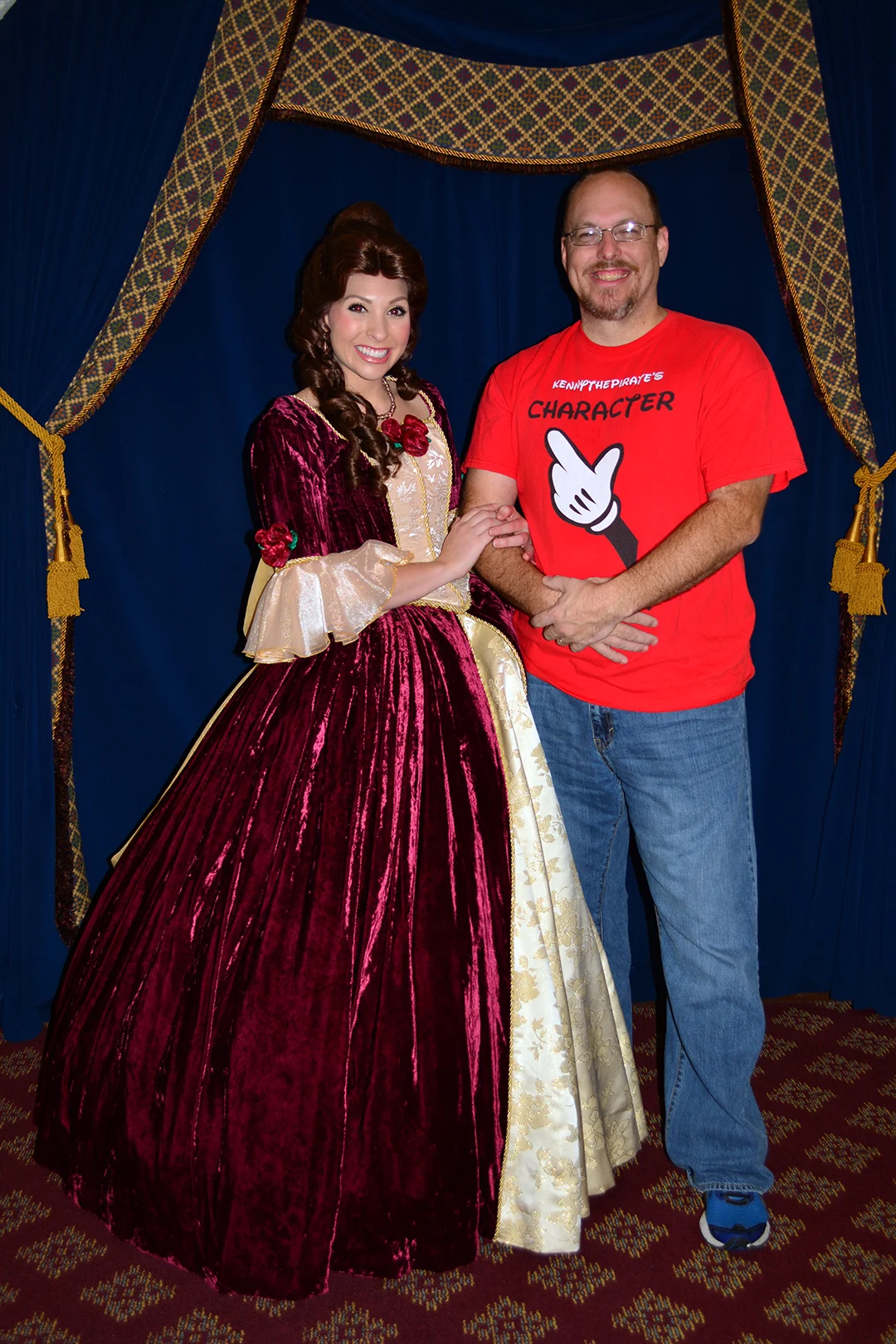Walt Disney World, Epcot, Akershus Royal Banquet Hall, Princess Character Meal, Belle in Christmas Dress