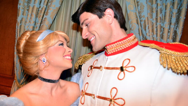 Disney Princes appear with their Princesses for Valentine’s Day at the Magic Kingdom in Walt Disney World