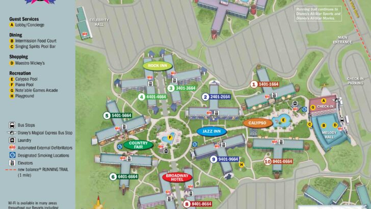 All Star Music Resort Map