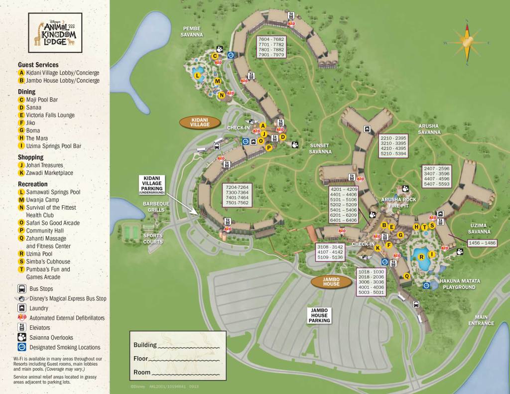 Animal Kindom Lodge Jambo House Resort Map