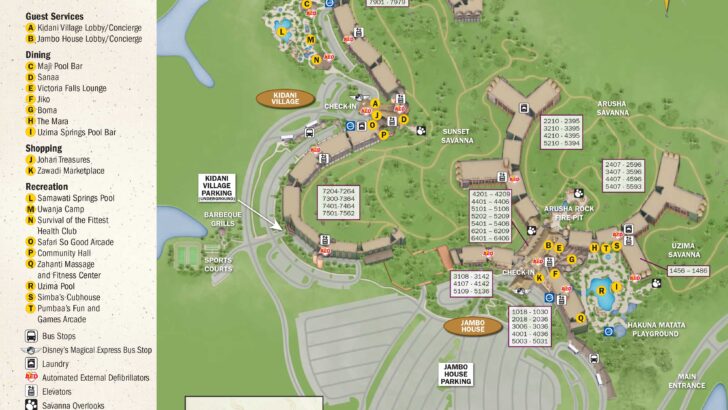 Animal Kingdom Lodge Kidani Village Resort Map