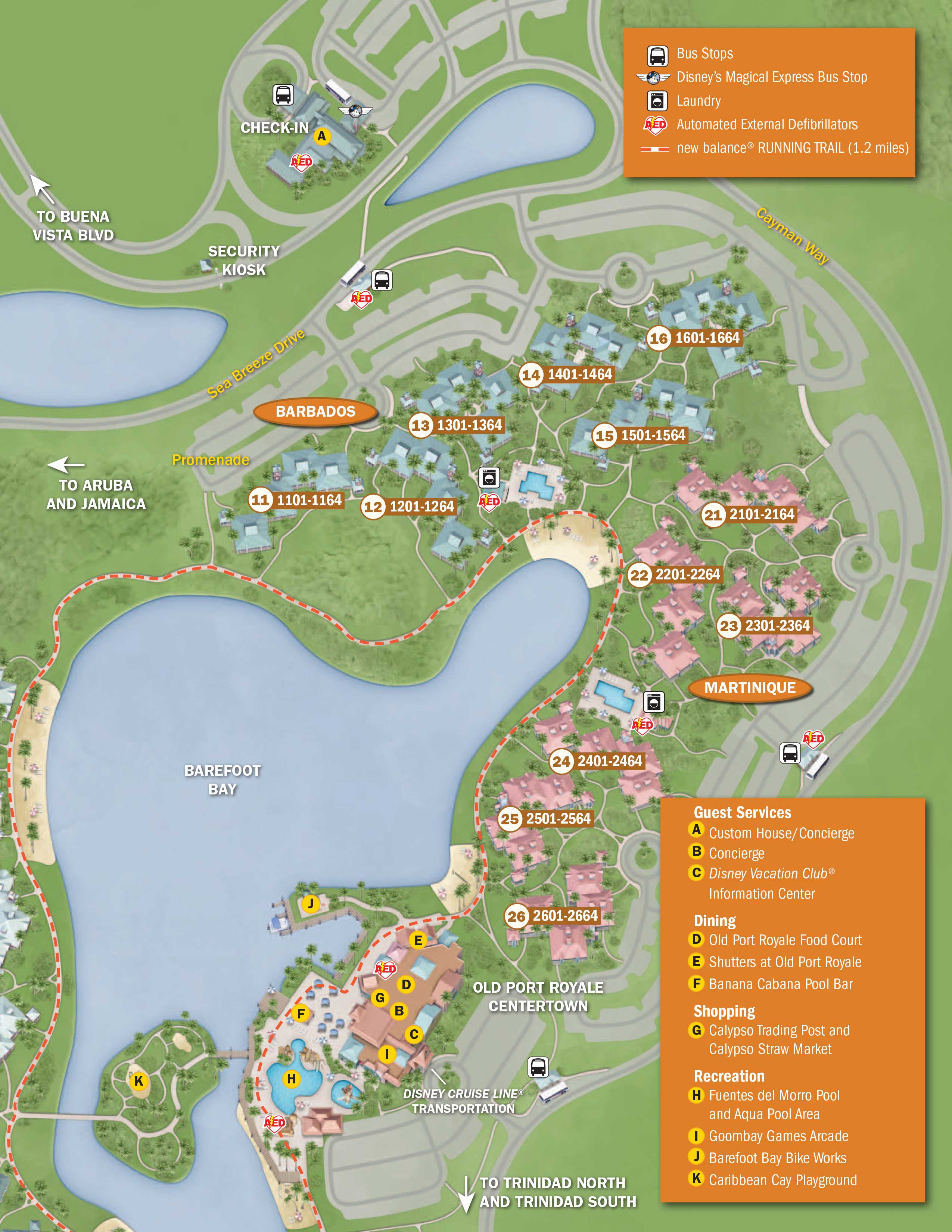Caribbean Beach Resort Map