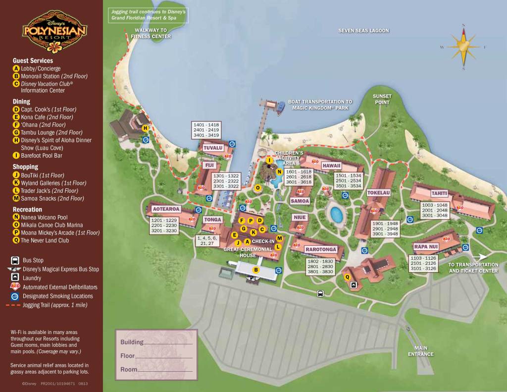 Polynesian Village Resort Map