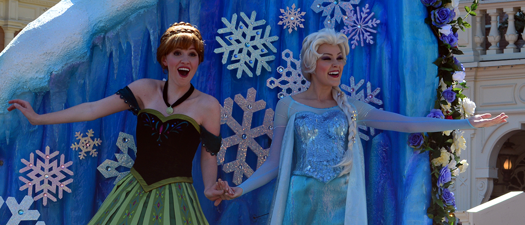 Walt Disney World, Magic Kingdom, Festival of Fantasy Parade, Anna and Elsa