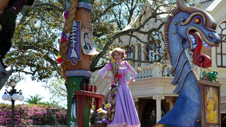 Festival of Fantasy parade:  Rapunzel and Flynn Rider Float