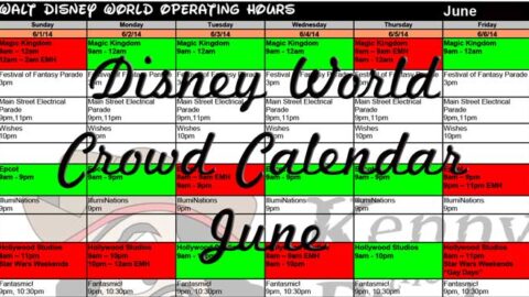 Updates to June 2015 Disney World park hours and crowd calendar