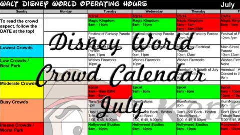 July 2015 Disney World Crowd Calendar and Park hours updated