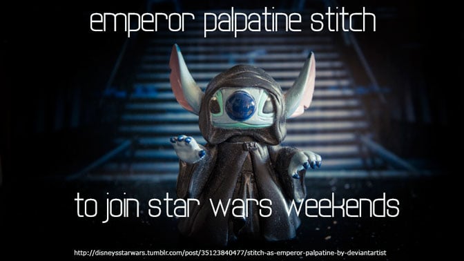star wars weekends emperor palpatine stitch, star wars weekends characters