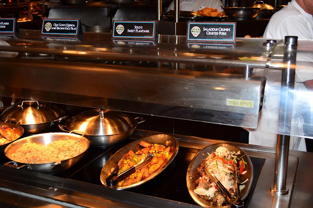 Buffet at Jedi Mickey Star Wars Diner at Hollywood and Vine in Disney Hollywood Studios