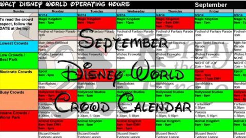 Updates to September Disney World Crowd Calendar and Park Hours