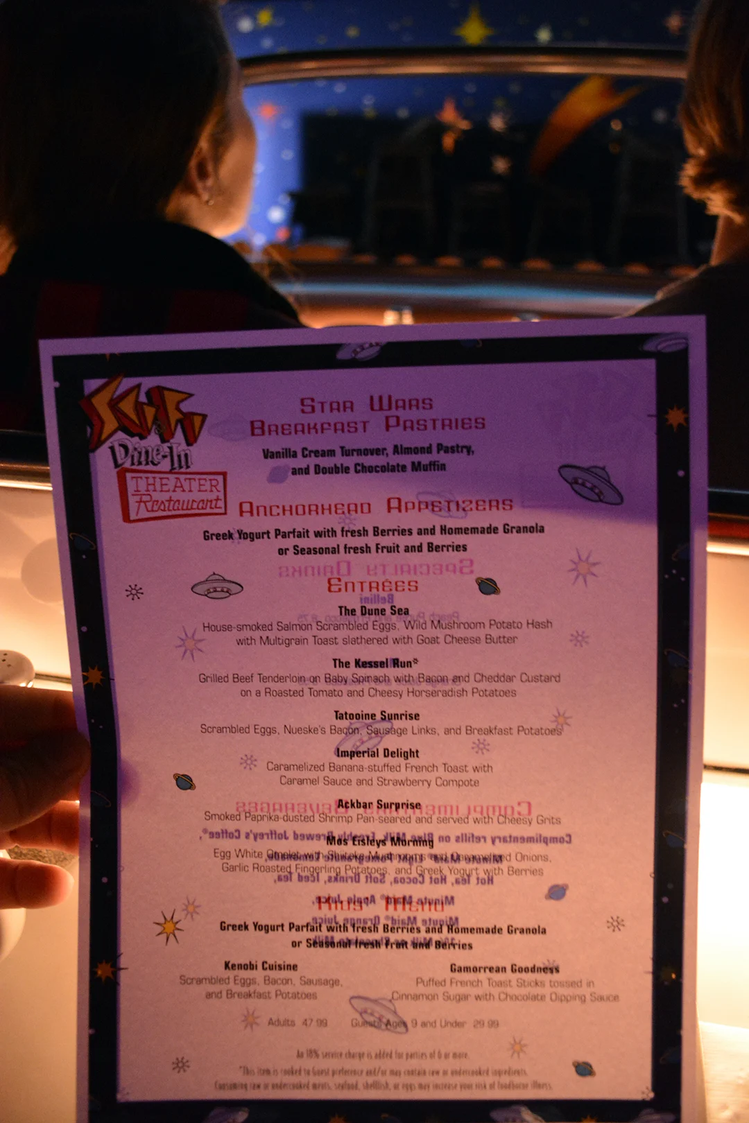 Menu at Star Wars Galactic Dine-in Character Breakfast at Hollywood Studios