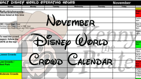 November 2016 Disney World Crowd Calendar and initial park hours released