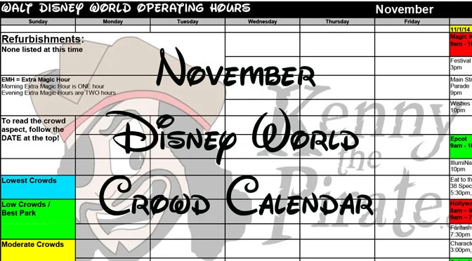 Disney World Crowd Calendar November 2017