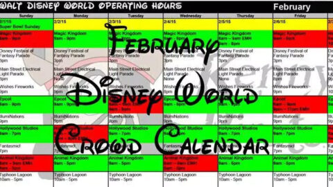 February 2016 Disney World Crowd Calendar created