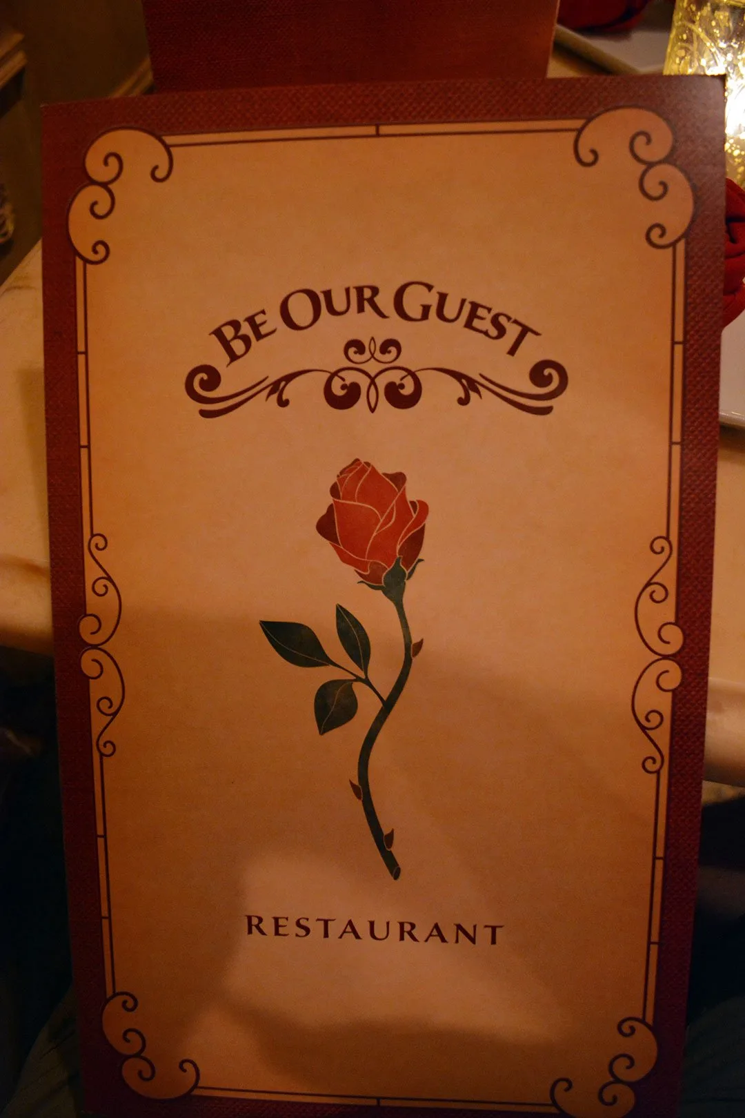 Be Our Guest Restaurant menu