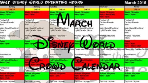 Updates to March Disney World park hours and crowd calendar