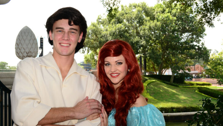 Ariel and Eric training meet at Epcot’s International Gateway