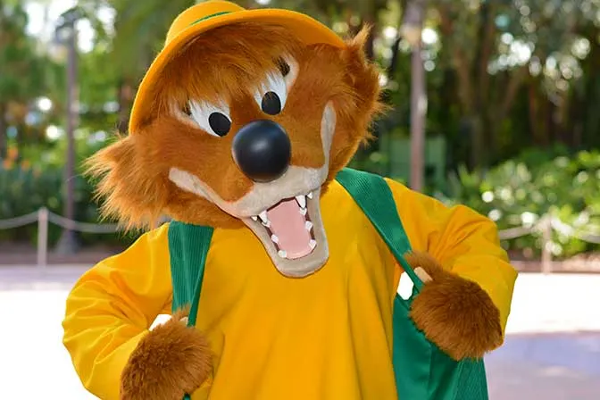 Brer Fox Character Palooza at Tower of Terror exit gate