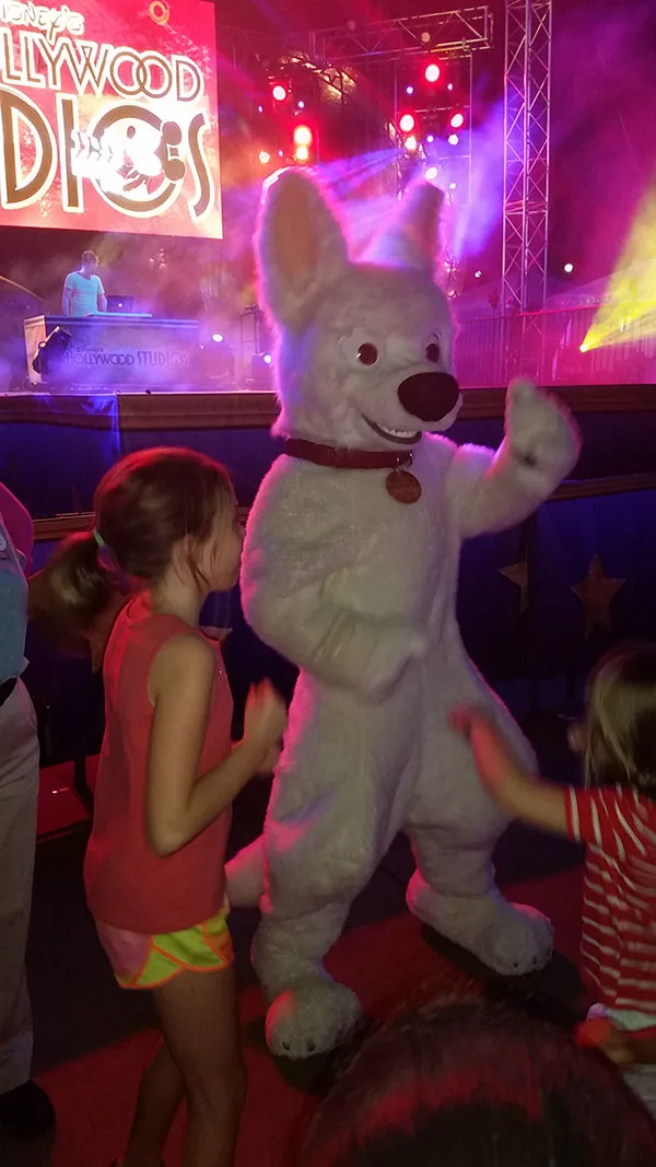 Bolt at Disney Hollywood Studios Dance Party Walt Disney World character meet