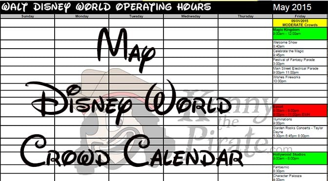 May Disney World Crowd Calendar Park Hours l kennythepirate