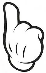 Mickey hand one finger