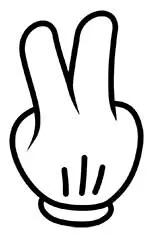 Mickey hand two fingers