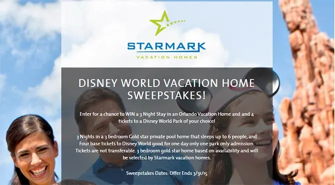 StarMark Vacation Homes Disney World Vacation Home Sweepstakes l kennythepirate.com
