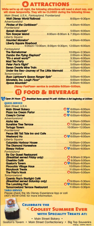 Magic Kingdom 24 hour party coolest summer ever times guide rear