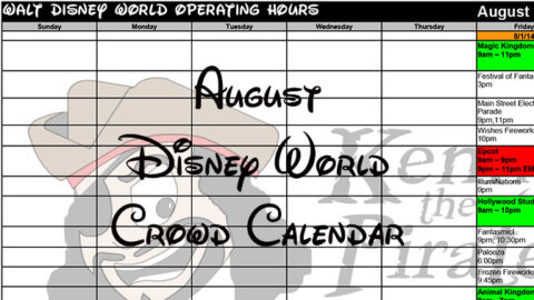 August 2016 Disney World Crowd Calendar, Park Hours and Extra Magic Hours completed