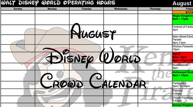 Disney World Crowd Calendar August 2017