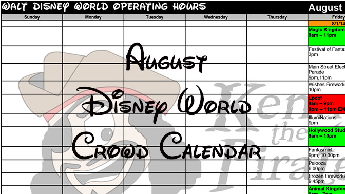 Disney World Crowd Calendar August 2017