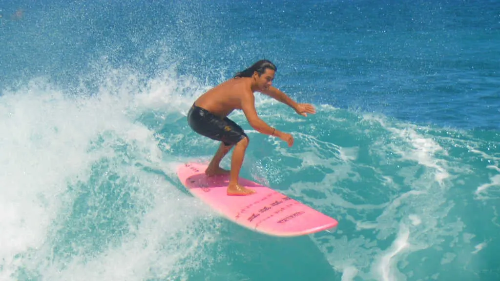 Banzai Pipeline surfer on the North Shore of Ohau Hawaii